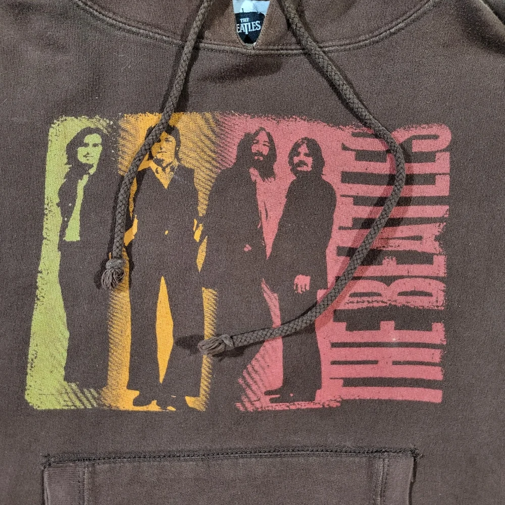 Vintage The Beatles 2006 Apple Corps Ltd Brown Graphic Hoodie - Picture 3 of 16